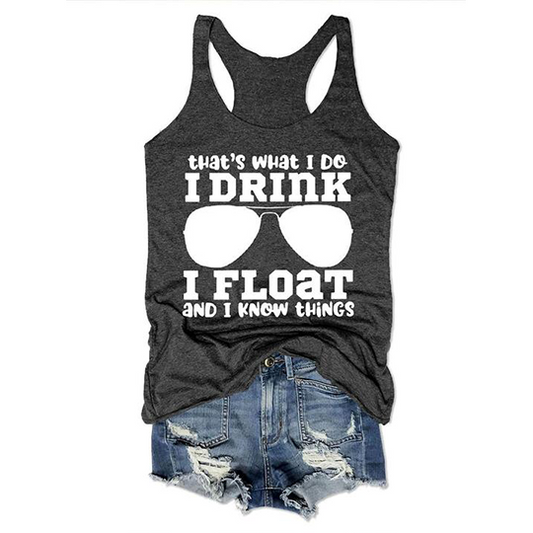 I Drink I Float Glasses Women's Tank Top